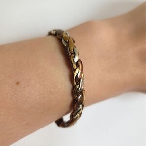 Sergio Lub Handmade Copper Silver Mixed Metals Bracelet Braided